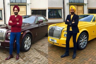 Đại gia Anh gốc Ấn chơi xe Rolls-Royce tiệp màu khăn quấn đầu