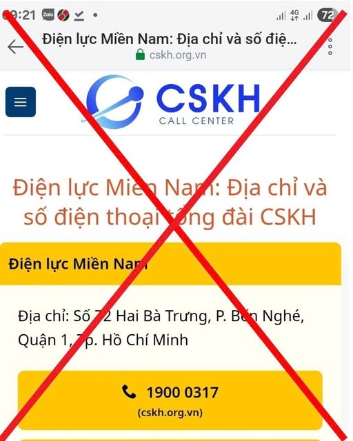 EVNSPC cảnh báo xuất hiện thêm trang web giả mạo ngành điện - 1