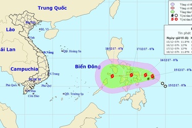 Bão Kai-tak tiếp tục tiến vào Biển Đông