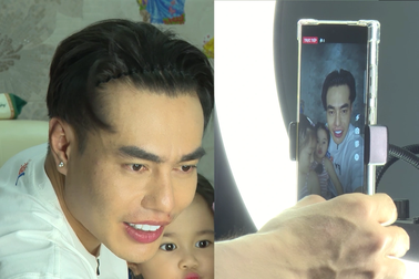 Lê Dương Bảo Lâm dạy con gái livestream bán hàng
