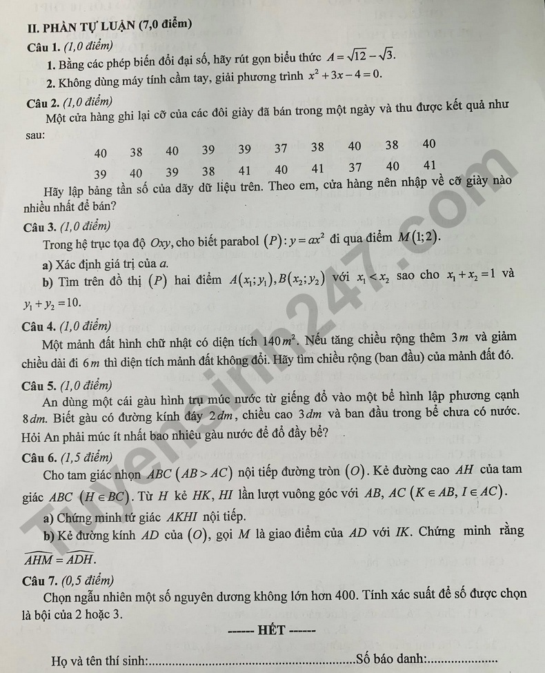 Fragen und Antworten zur Matheprüfung für die 10. Klasse in der Provinz