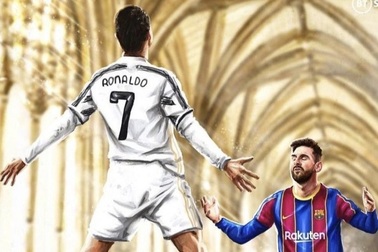 Bức ảnh Messi quỳ gối trước C.Ronaldo gây phẫn nộ