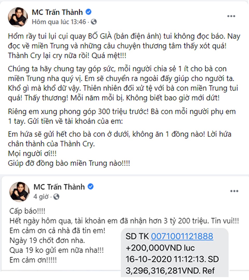 Mỹ Tâm, Trấn Thành, Mỹ Lệ, Kỳ Duyên... tiếp tục hỗ trợ người dân miền Trung - 6