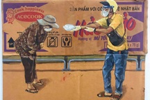 Họa sĩ trẻ tái hiện những ngày chống dịch ở TPHCM lên bìa carton