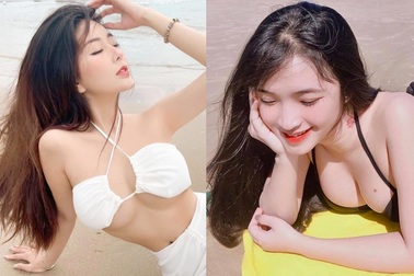 "Thiên thần áo dài trắng" gợi cảm khi mặc đồ đi biển