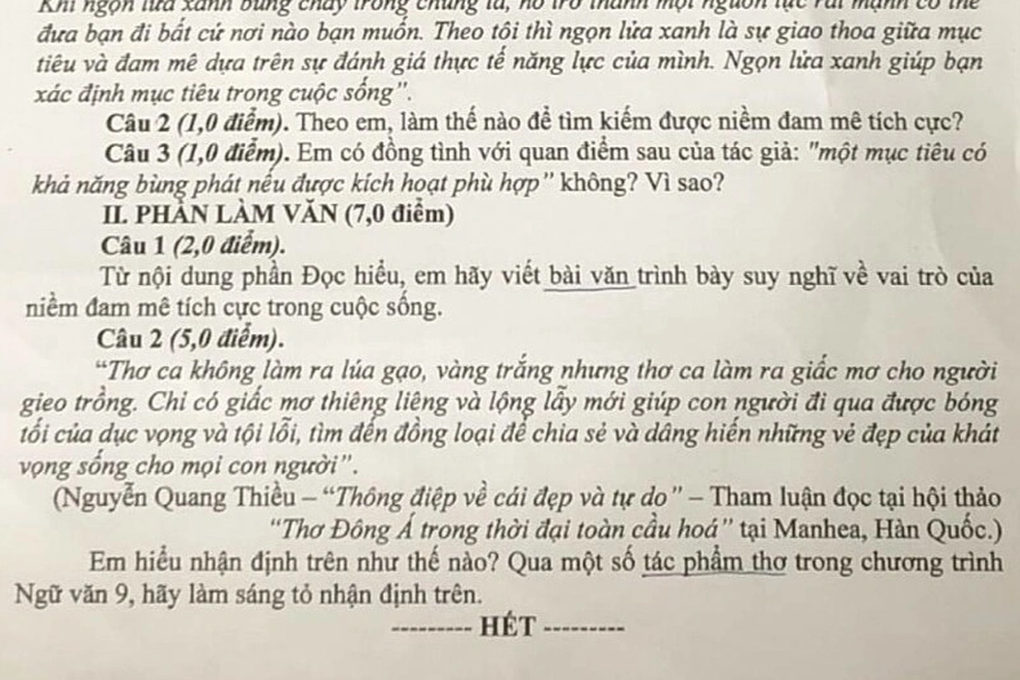 Lùm xùm đề thi môn văn vào lớp 10 trường chuyên ở Gia Lai trích dẫn sai - 1