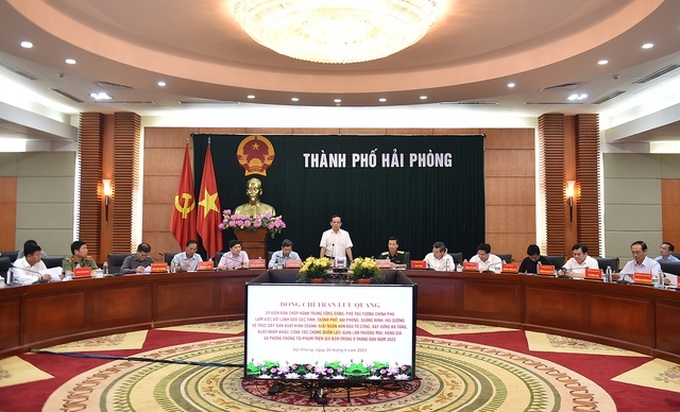 Phó Thủ tướng Chính phủ Trần Lưu Quang phát biểu tại buổi làm việc với 3 địa phương