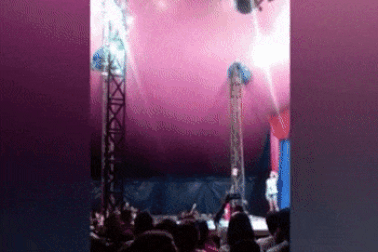 Diễn viên xiếc đu dây rơi ngã từ độ cao 5m