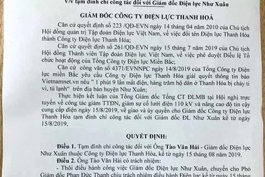 Giám đốc điện lực huyện bị tạm đình chỉ vì để xảy ra mất điện liên tục