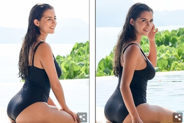 Demi Rose bốc lửa bên bể bơi