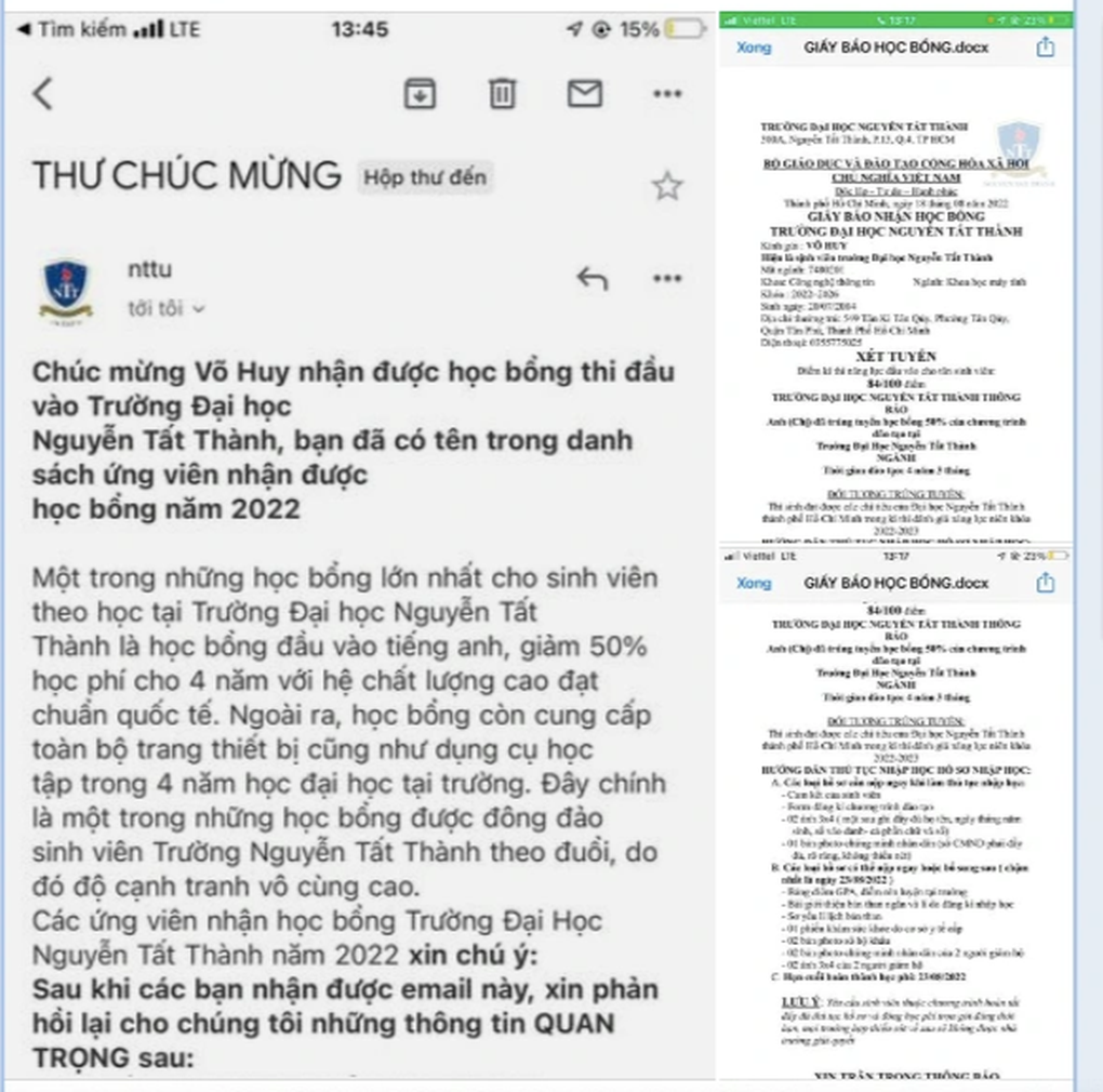 Giấy báo trúng tuyển đại học giả yêu cầu đóng học phí sớm - 2 Giấy báo trúng tuyển đại học giả yêu cầu đóng học phí sớm - 2