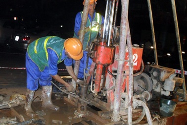 Hà Nội “hạ” mũi khoan địa chất đầu tiên cho dự án đường sắt đô thị