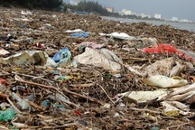 Lượng rác khổng lồ "bịt kín" bờ biển Đà Nẵng sau bão 13