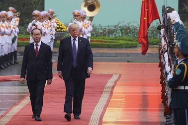 Toàn cảnh lễ đón Tổng thống Trump tại Phủ Chủ tịch