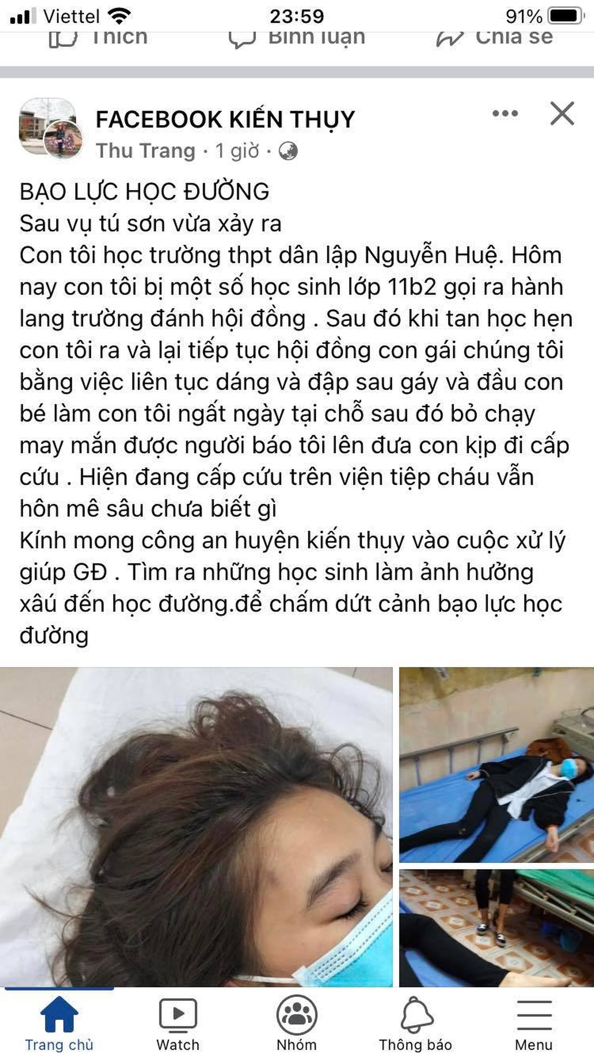 Hải Phòng: Lại thêm vụ nữ sinh bị đánh hội đồng ngất xỉu phải nhập viện - 2 Hải Phòng: Lại thêm vụ nữ sinh bị đánh hội đồng ngất xỉu phải nhập viện - 2