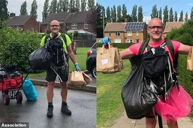 Anh: Thầy giáo đi bộ trao 7.500 suất ăn miễn phí cho học sinh