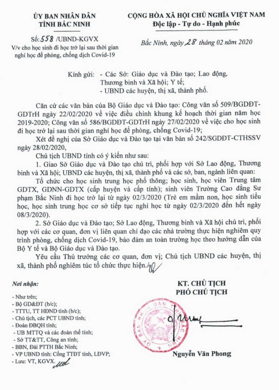Thêm nhiều địa phương cho học sinh THPT đi học trở lại từ ngày 2/3 - 1 Thêm nhiều địa phương cho học sinh THPT đi học trở lại từ ngày 2/3 - 1