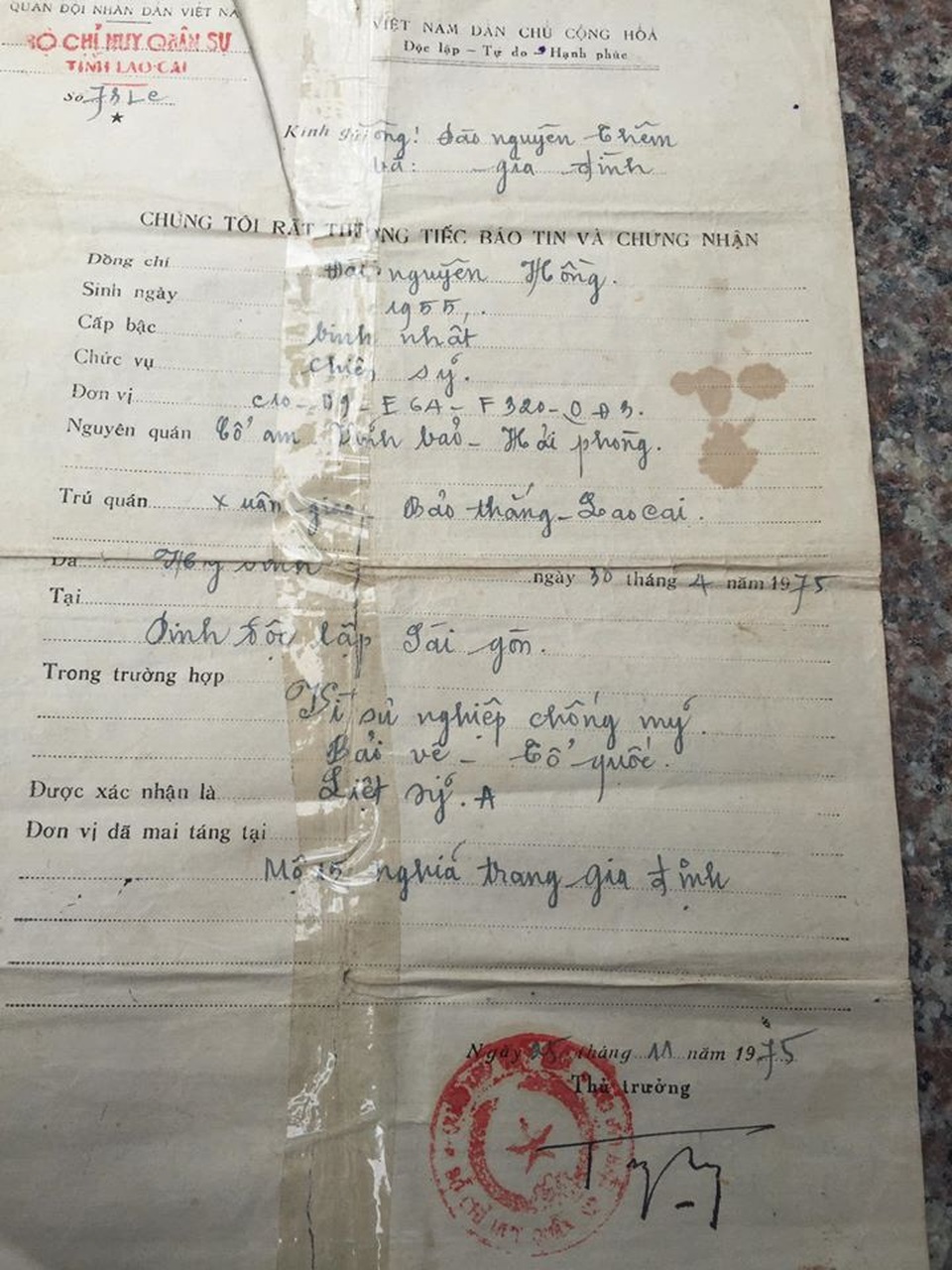 Tìm thấy mộ liệt sĩ hy sinh ngày 30/4/1975 tại Dinh Độc Lập - 2 Tìm thấy mộ liệt sĩ hy sinh ngày 30/4/1975 tại Dinh Độc Lập - 2