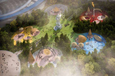 "Làng huyền tích" và tượng voi trắng một ngà cao 70m