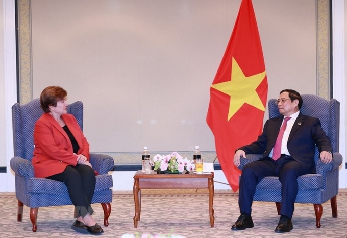 Thủ tướng Chính phủ Phạm Minh Chính tiếp Tổng giám đốc IMF Kristalina Georgieva.