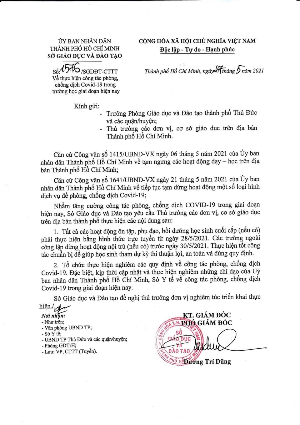 TPHCM khẩn cấp ngưng toàn bộ hoạt động dạy học, nội trú - 2 TPHCM khẩn cấp ngưng toàn bộ hoạt động dạy học, nội trú - 2