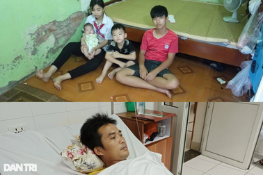 Cha gặp nạn nguy cơ tàn phế, 4 con thơ đói khát, hoảng loạn