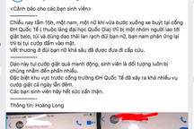 Tin “sinh viên bị cướp, rạch đùi trước cổng trường” là tin bịa đặt