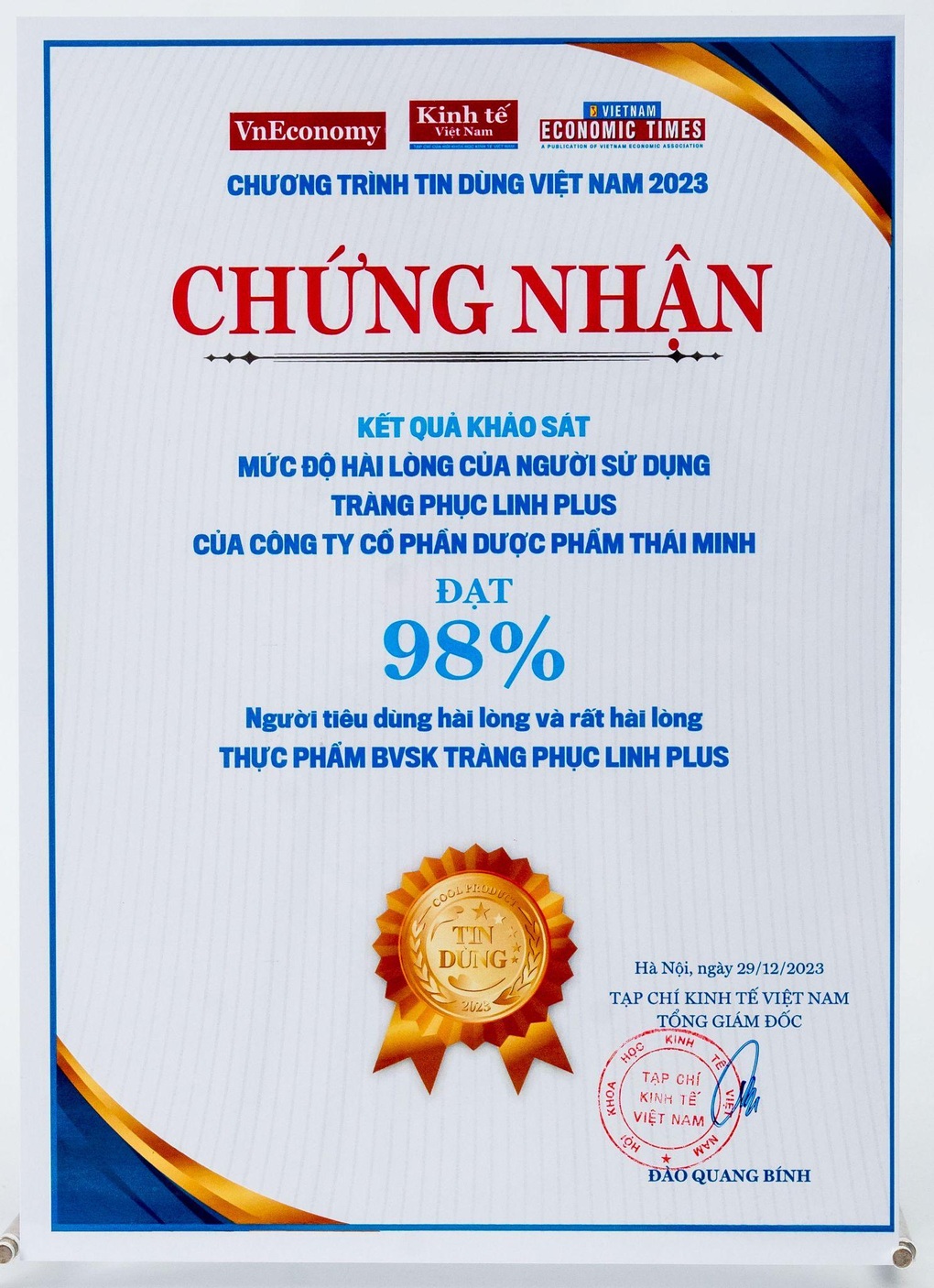 98% người tiêu dùng hài lòng về Tràng Phục Linh PLUS - 2 98% người tiêu dùng hài lòng về Tràng Phục Linh PLUS - 2