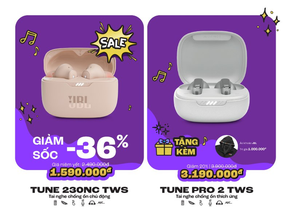 JBL giảm đến 36% cho loạt loa, tai nghe kèm nhiều quà tặng - 4 JBL giảm đến 36% cho loạt loa, tai nghe kèm nhiều quà tặng - 4