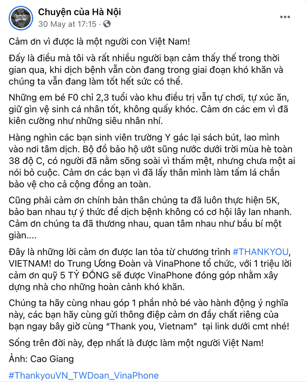 Cư dân mạng hưởng ứng chiến dịch #Thank you, Vietnam!: Vì lời cảm ơn là không chờ đợi - 5 Cư dân mạng hưởng ứng chiến dịch #Thank you, Vietnam!: Vì lời cảm ơn là không chờ đợi - 5