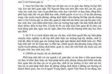 Lào Cai: Cho học sinh nghỉ thêm Tết để phòng chống virus Corona