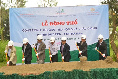 VietcomBank tài trợ 2,5 tỷ đồng xây dựng Trường tiểu học B xã Châu Giang thuộc tỉnh Hà Nam