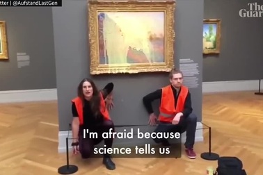 Một bức họa của danh họa Claude Monet bị hắt súp khoai tây