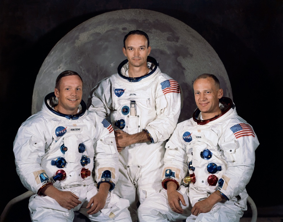Phi hành đoàn của tàu Apollo 11, từ trái qua phải: Neil Armstrong, Michael Collins và Buzz Aldrin (Ảnh: NASA). Phi hành đoàn của tàu Apollo 11, từ trái qua phải: Neil Armstrong, Michael Collins và Buzz Aldrin (Ảnh: NASA).