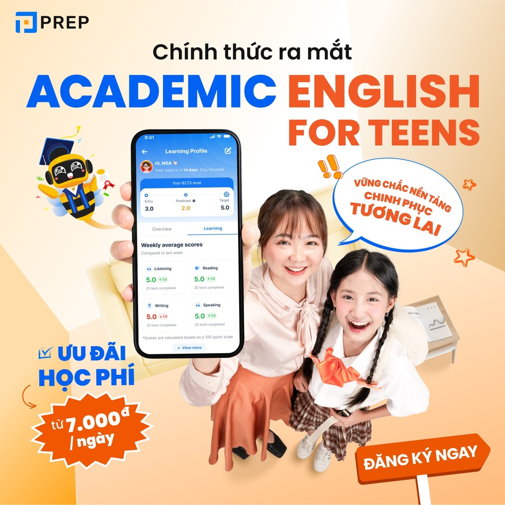 Prep ra mắt khóa học Academic English for Teens - 2 Prep ra mắt khóa học Academic English for Teens - 2