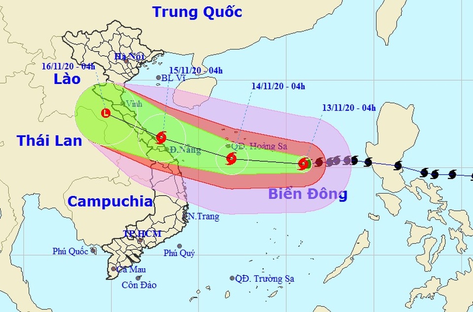 Bão Vamco đang tiến gần Quần đảo Hoàng Sa - 1 Bão Vamco đang tiến gần Quần đảo Hoàng Sa - 1