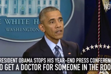 Tổng thống Obama cho tạm ngừng họp báo vì sự cố bất ngờ