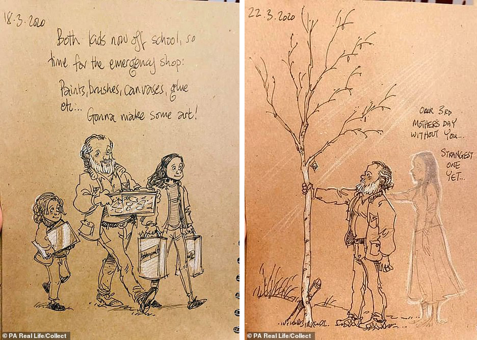 Xúc động tập Nhật ký vẽ nguệch ngoạc về người vợ đã mất của họa sĩ già - 5