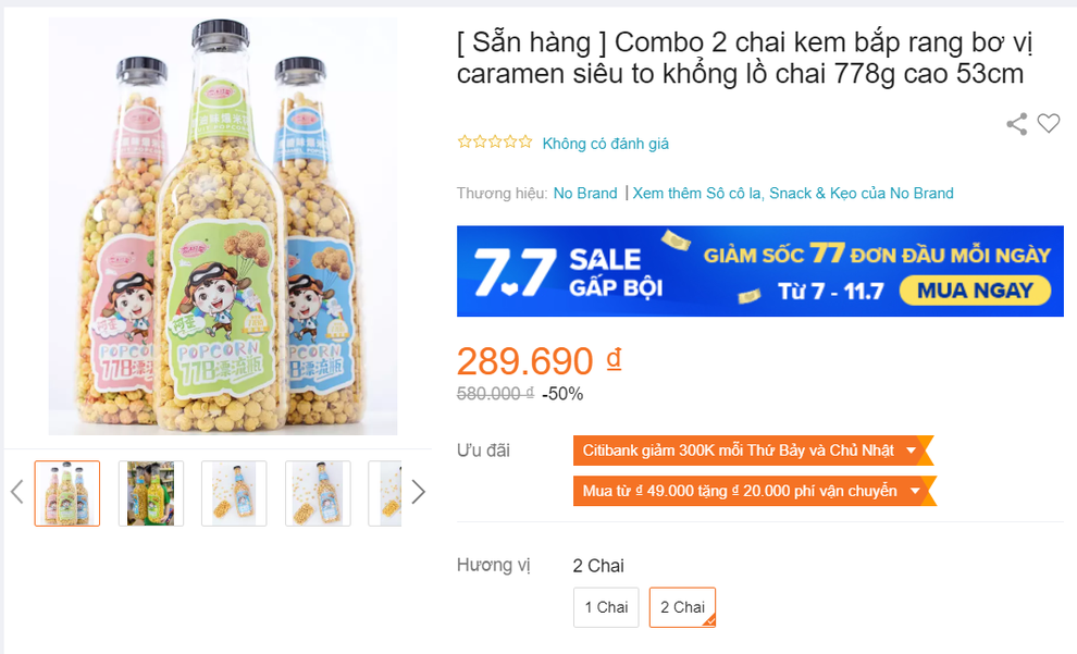 Phát sốt với chai bỏng ngô khổng lồ cao nửa mét, nặng một cân - 2 Phát sốt với chai bỏng ngô khổng lồ cao nửa mét, nặng một cân - 2