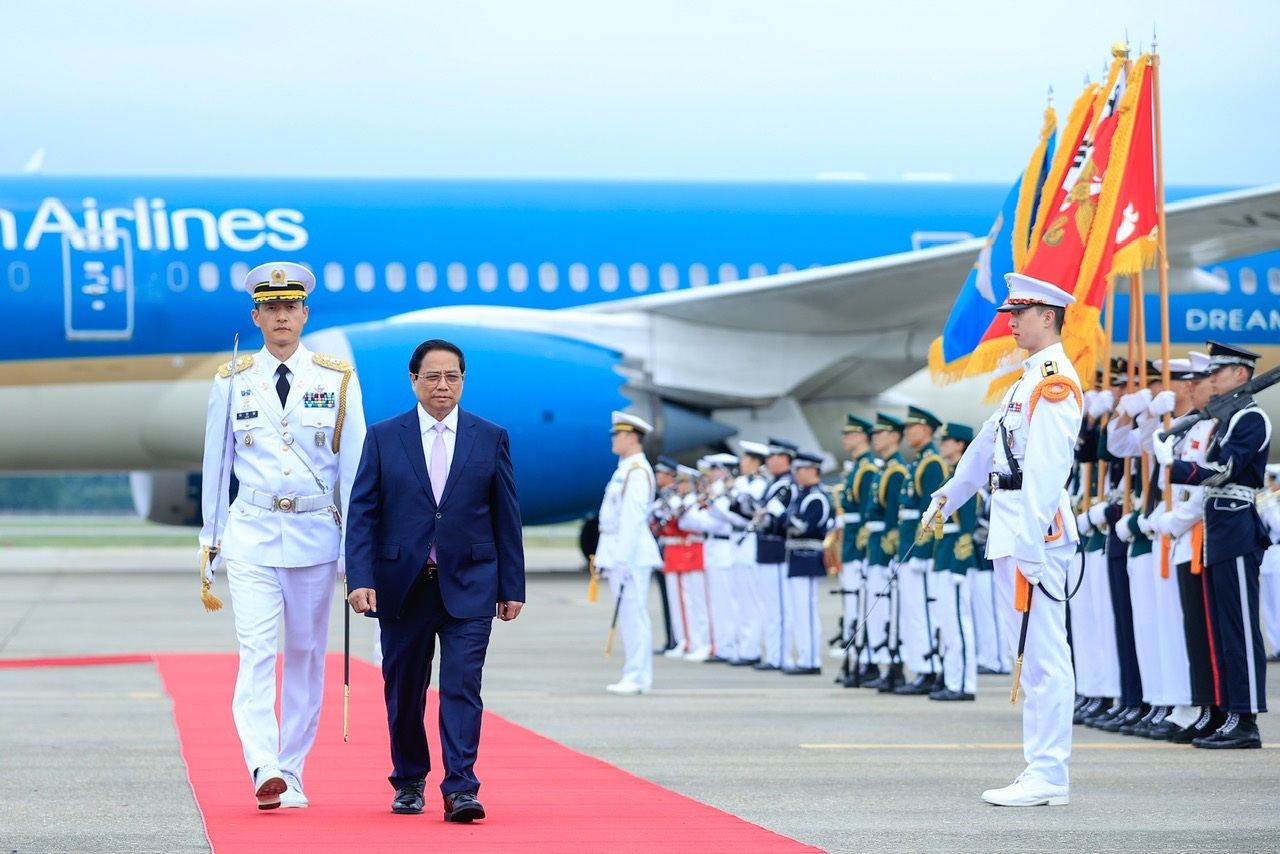 Lễ đón Thủ tướng Phạm Minh Chính thăm chính thức Hàn Quốc