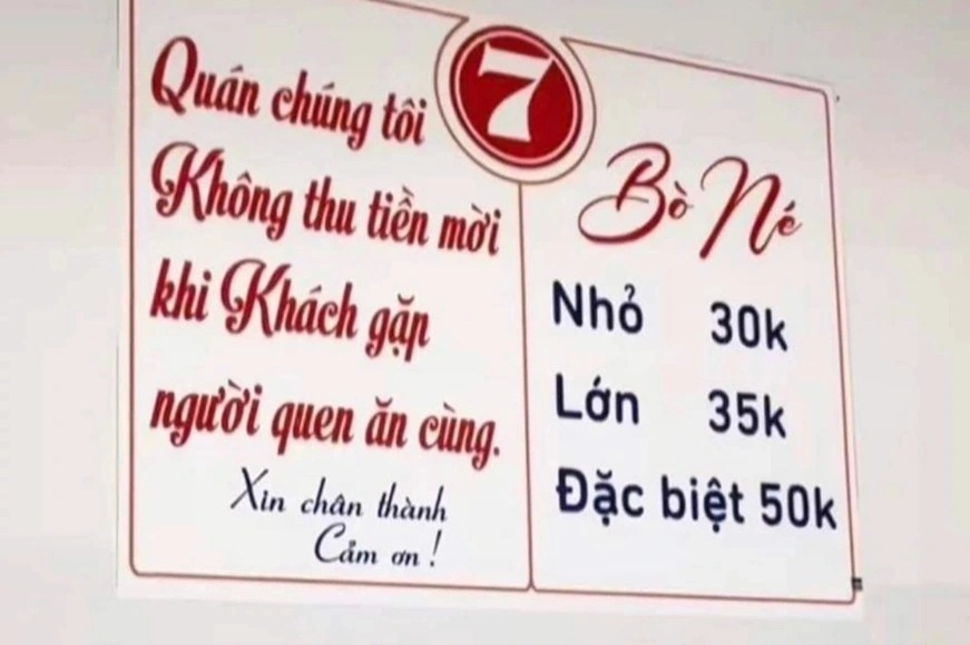 A restaurant in Dak Lak has a strange rule to prevent people from arguing over who pays when they meet acquaintances - 1 Quán ăn Đắk Lắk quy định lạ tránh tranh nhau trả tiền khi gặp người quen - 1