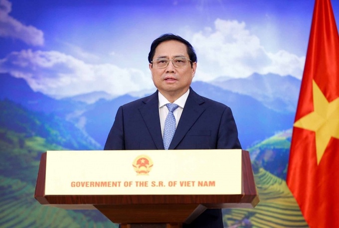 Thủ tướng Phạm Minh Chính phát biểu ghi hình tại Hội nghị thượng đỉnh Sinh học thế giới.