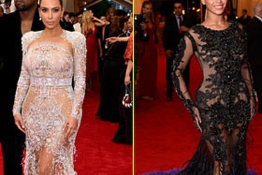 Kim bị tố “nhái” váy Beyonce