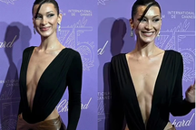 Siêu mẫu Bella Hadid mặc váy xẻ đến bụng dự sự kiện tại Cannes