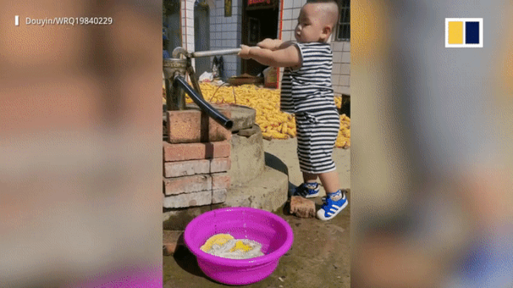 Bé trai 2 tuổi gây sốt vì biết làm việc nhà thành thạo giúp mẹ - 1 Bé trai 2 tuổi gây sốt vì biết làm việc nhà thành thạo giúp mẹ - 1