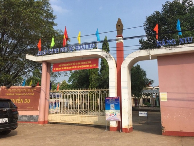 Trường THCS Nguyễn Du, huyện Phú Riềng nơi xảy ra vụ việc đau lòng.