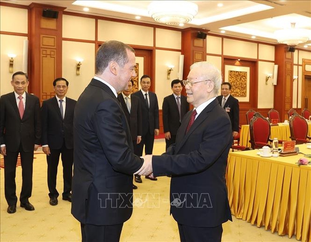 Tổng Bí thư Nguyễn Phú Trọng hội đàm với Chủ tịch Đảng Nước Nga Thống nhất Dmitry Medvedev - 1 Tổng Bí thư Nguyễn Phú Trọng hội đàm với Chủ tịch Đảng Nước Nga Thống nhất Dmitry Medvedev - 1