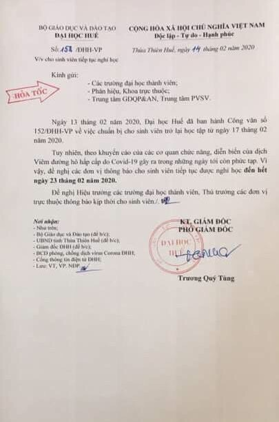 Thừa Thiên Huế: HS nghỉ tiếp đến hết tháng 2, SV nghỉ đến hết 23/2 - 3 Thừa Thiên Huế: HS nghỉ tiếp đến hết tháng 2, SV nghỉ đến hết 23/2 - 3