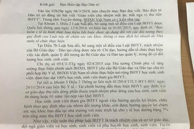 Tuân thủ pháp luật BHYT là trách nhiệm của cơ sở giáo dục, GV, HS và phụ huynh