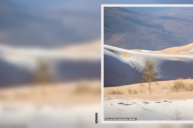 Tuyết rơi bất thường, phủ trắng xóa ở vùng đất khô nóng nhất thế giới